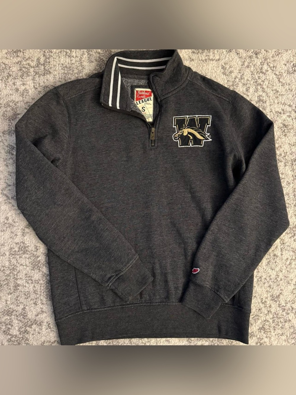 Triblend Sweats League Western Michigan Broncos Quarter Zip Sweater Size Small